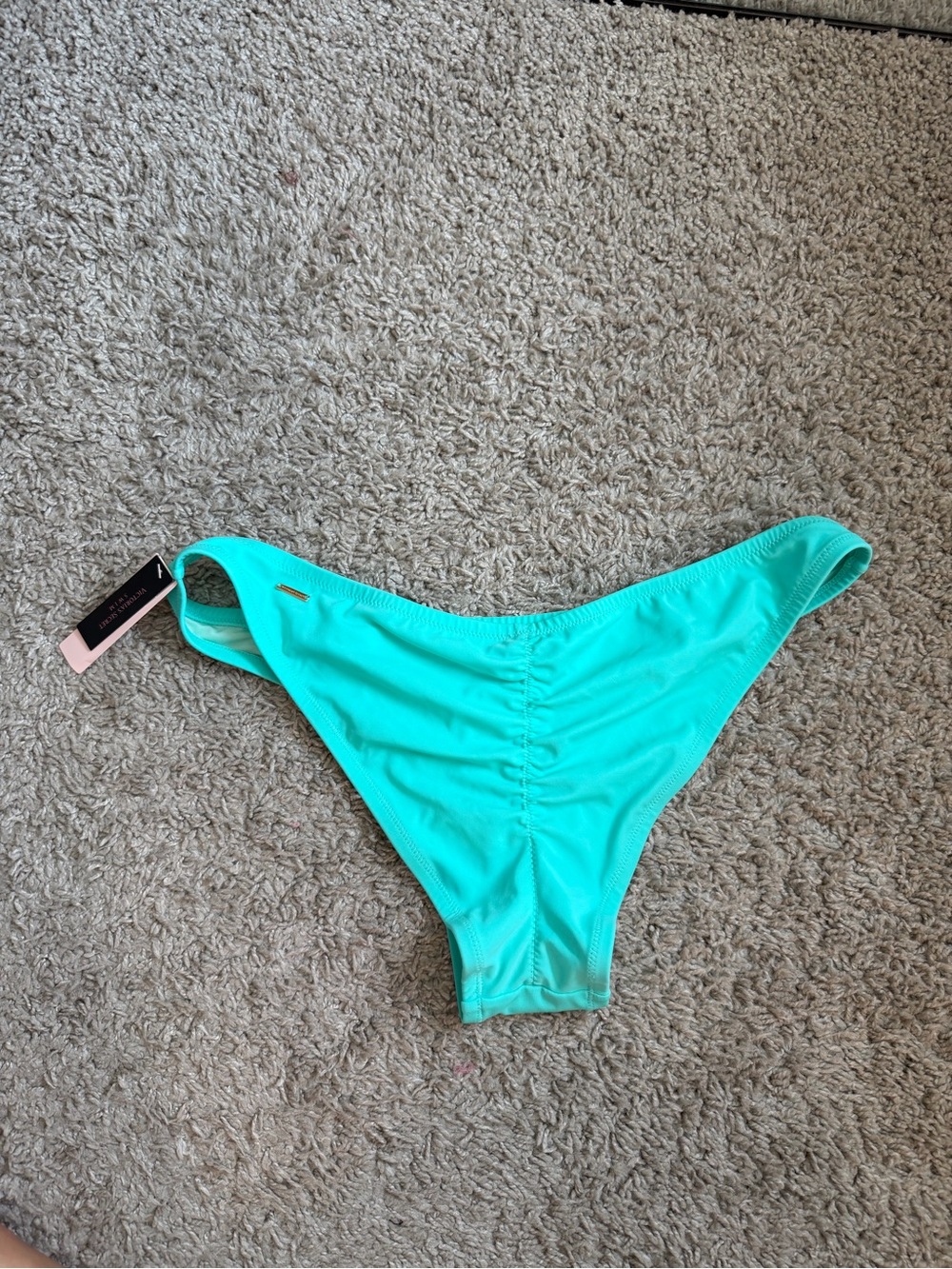 Victoria's Secret Turquoise Ruched Cheeky Scrunch Bikini Bottom